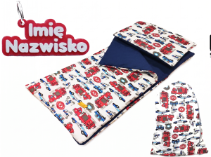 Śpiworek Przedszkolaka Personalizowany z Imieniem 140x75 Straż Pożarna Policja