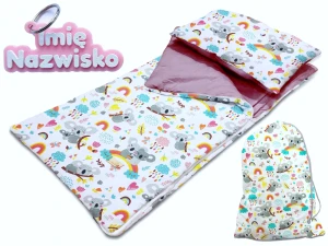 Śpiworek Przedszkolaka Personalizowany z Imieniem 140x75 Koala Różowy