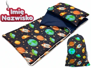 Śpiworek Przedszkolaka Personalizowany z Imieniem 140x75 Kosmos